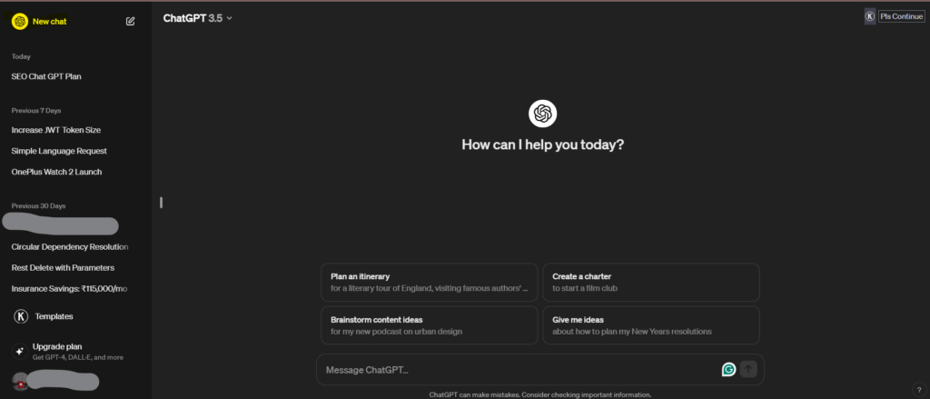 chat-gpt dashboard
